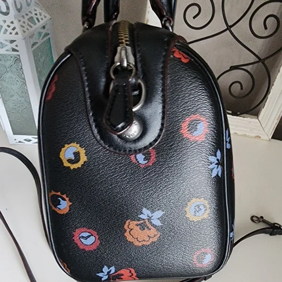 Coach Bennett Black Floral Women's Satchel Bag - Picture 2 of 6
